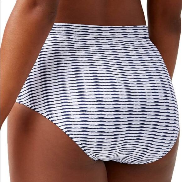 Tommy Bahama Island Cays Navy Blue Stripe High Waist Swim Bottom XS NEW - Picture 2 of 3